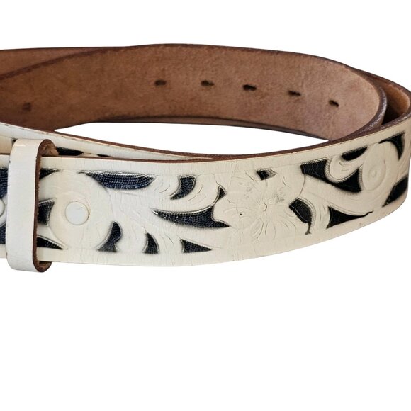 VTG Rockmount Western Leather Belt Square Dancing Buckle Removable  34-40" - Picture 4 of 10